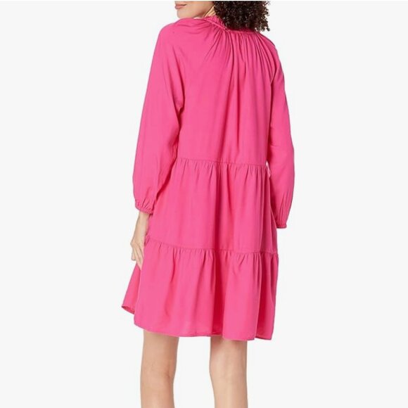 ✨ NWT The Drop x Caralyn Mirand Ruffle-Neck Tiered Mini Dress - XS Hot Pink ✨ - Picture 5 of 7
